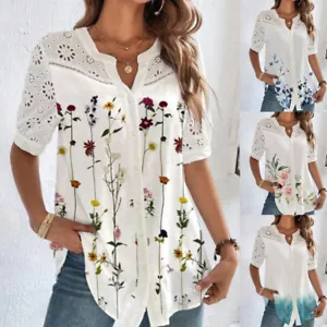 Women's Shirt Blouse Tops Multiple Printing Loose Button Casual Comfort Soft # - Picture 1 of 17