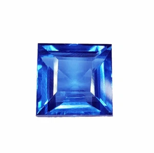 Natural Blue Topaz 9.52 Ct Loose Gemstone Certified Transparent Princess Cut Gem - Picture 1 of 10