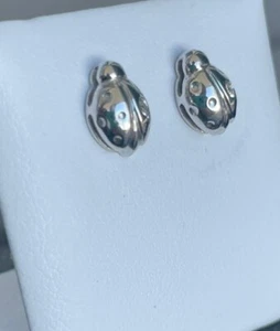 Orecchini Coccinelle In Oro Bianco 18kt E Brillanti - Imagen 1 de 5