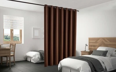LEGACY DECOR Blackout Room Divider Panel Privacy Screen Thermal Insulated Brown Color 7 Sizes
