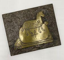 Monumental Brass Plate Sheep On Woolpack 1490 Facsimile 505 For Brass Rubbing