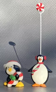 Mini candela Babbo Natale pinguino non accesa e porta lettere natalizie - Foto 1 di 15