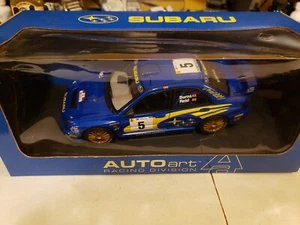 AutoArt Subaru Impreza WRX STI 1/18 Diecast Burns Reid 5 New In Box Glossy Paint - Picture 1 of 10