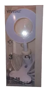 LED Light: Vivitar Clip-On Vlogging USB Powered Light with Clip, 10 Settings/NIB - Photo 1 sur 4