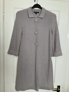 Boden Beige Long Cardigan Cotton Cashmere Angora Blend Size UK 14 - Picture 1 of 10