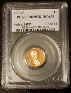 2001 S 1C Lincoln Cent PCGS PR69DCAM - Picture 1 of 5