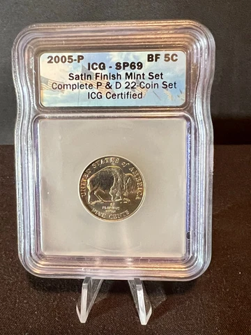 2005 P Bison Jefferson Nickel 5c ICG SP69 Satin Finish Cover