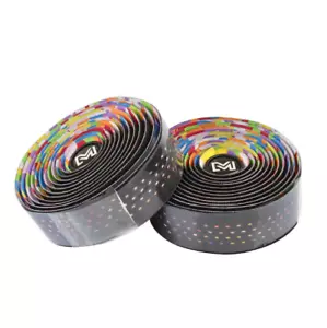1Pair Bicycle Handlebar Tape Grip Breathable Anti-slip Bike Handle Colorful Tape - Picture 1 of 4