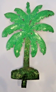 Metal Coconut Palm Tree Painted Spongeware Wall Hook Hanger w/ Wall Mount Loop - Picture 1 of 8