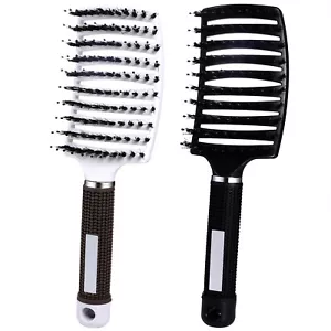 2pcs Nylon Bristle Brushes Detangling Hairbrush Hair Scalp Massage Comb Brush - Picture 1 of 6