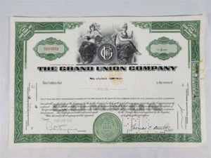 The Grand Union Stock Certificate 4 Shares May 25, 1962 - Original - Picture 1 of 2