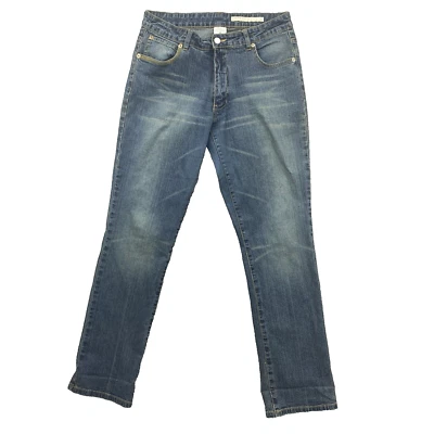 Jeans vintage Azzure para hombre 32 azul recto lavado claro tiro medio elástico denim Foto 1 de 4