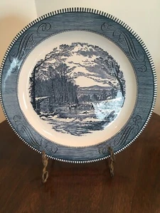 ROYAL China USA CURRIER & IVES 12 1/4" CHOP PLATE Round Platter - Getting Ice L - Picture 1 of 5