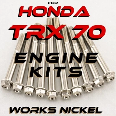 Works Nickel ENGINE Bolt Kit for 1986-1987 Honda 70 FOURTRAX / TRX 70 Models Foto 1 de 4
