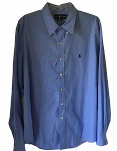 Ralph Lauren Mens Button Up Shirt Solid Light Blue Custom Fit XXL - Picture 1 of 7