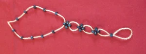 Caviglia vintage blu/nera iridescente e trasparente elasticizzata con anello punta - Foto 1 di 1