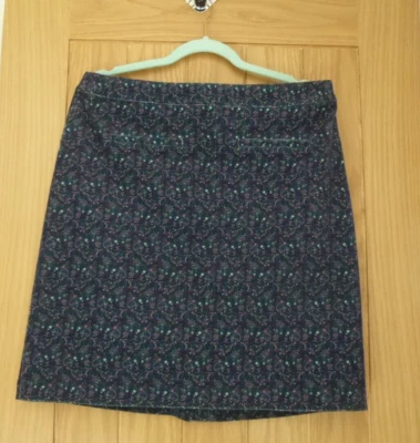 BNWT Brand New  Woolovers Velvet Skirt Size 16 W266L Navy Scattered Geo Print - Image 1 of 4