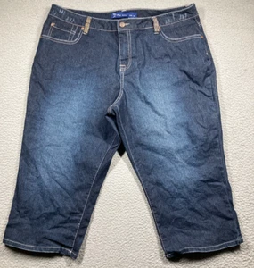 GX Know Who You Are Capri Jeans Damen 20 blau Strass Schmetterling Stretch Denim - Bild 1 von 16