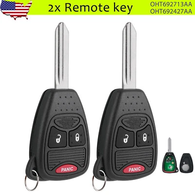 2 For 2007 2008 2009 2010 2012 2013 2014 2015 2016 Jeep Wrangler Remote Key Fob - Image 1 of 4