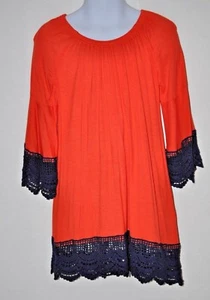 Girl's Dress Tunic Orange Navy Tassel Bell Sleeve Auburn Tigers Gators M 8 10 - Picture 1 of 6