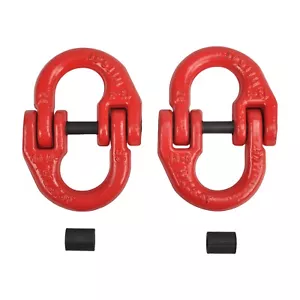 2X Conector de bloqueo de martillo de enganche de remolque de cadena de seguridad rojo de 1/2" para camión de alta resistencia - Imagen 1 de 10