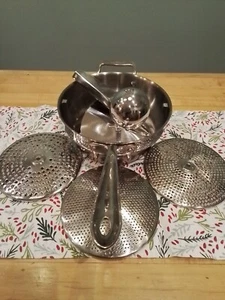 All-Clad Stainless Steel Professional Food Mill Ricer Complete With 3 Discs EUC - Picture 1 of 10