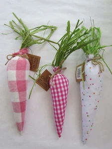 Tela Zanahoria 3 piezas ~ Confeti a cuadros de Pascua Gingham Collins NUEVO lote mixto D - Imagen 1 de 4