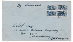 UNCOMMON WWII 1944 SOUTH AFRICA FORCES CERTIFY BY SENDER COVER TO S RHODESIA NS5