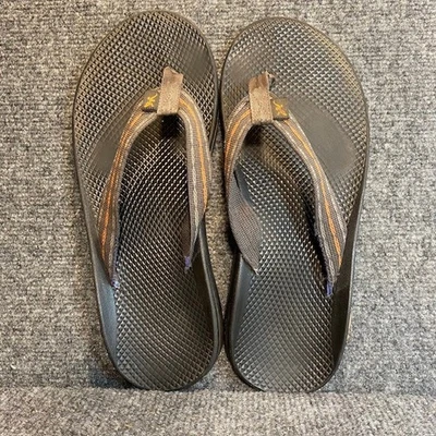 Chaco Classic Ecotread Textile Fabric Thong Flip Flop Brown Beach Sandals Men 10 - Image 1 of 4