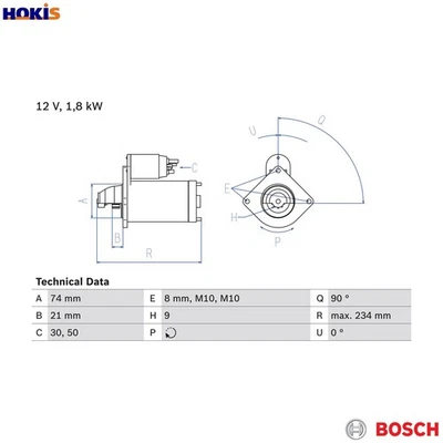 STARTER 0 986 021 230 FOR BMW 5/E61/X/SAV/E70/E60/E66/E67 X3/E83 X5 X6/SAC/E71 - Image 1 of 4