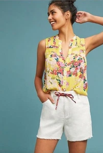 Anthropologie Lakeside Shorts Size 31 White Drawstring Tie Pockets New $98 Tag - Picture 1 of 6