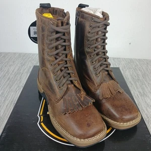  Dan Post Stiefel Kinder 1 D hellbraun Spitze /W Reißverschluss Rowan Western Cowboystiefel  - Bild 1 von 11