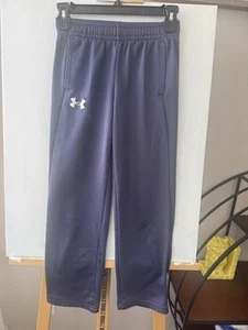 Under Armour Youth Jogger Pant Youth M NAVY with White Logo Front Pockets Fleece - Picture 1 of 4