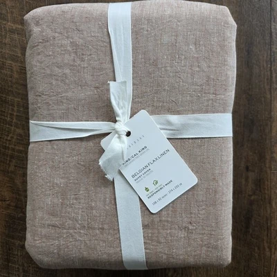 -Pottery Barn Belgian Flax Linen Duvet KING / CAL KING Rosewood Blush - Image 1 of 4