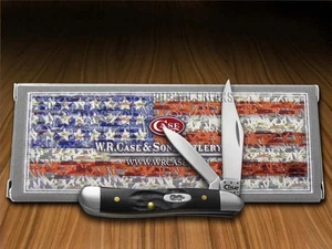 Case xx Knives Peanut Rough Black Delrin Series Pocket Knife Stainless 18225 - Picture 1 of 4