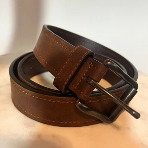 Dickies Brown Leather Belt Size 40 | Rustic Buckle | Workwear Cowboy Casual - Picture 1 of 8