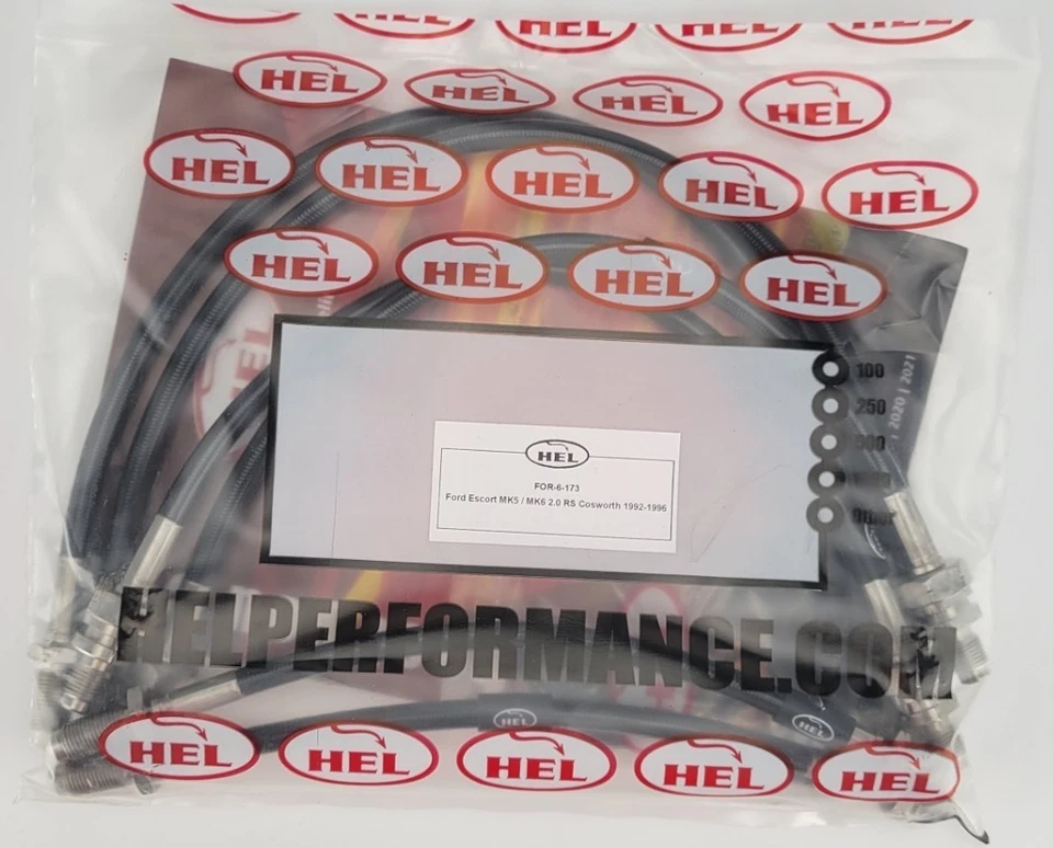 HEL PERFORMANCE FORD ESCORT RS COSWORTH S/S TRENZADO LÍNEAS DE FRENO MANGUERAS TUBOS Foto 1 de 4