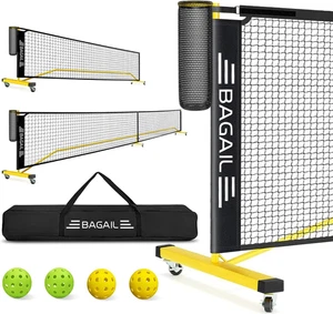 Portable Pickleball Net Set with Wheels, 22 FT Regulation Size & 11 FT Half Cour - Picture 1 of 8