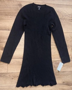 Neu Aqua Cashmere 100% Kaschmir Schwarz Damen Pullover Kleid Gr. S - Bild 1 von 2