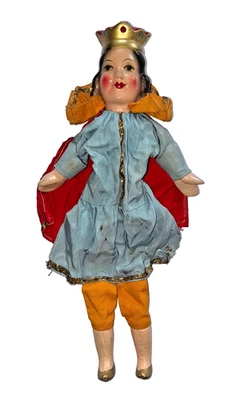 antike Handpuppe Königin  Kaspertheater Puppentheater Charakterkopf - Bild 1 von 4