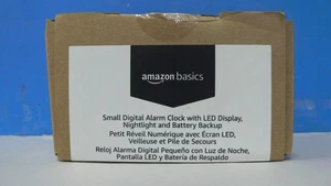 Amazon Basics Small Digital Alarm Clock With LED Display Nightlight Black - Picture 1 of 4