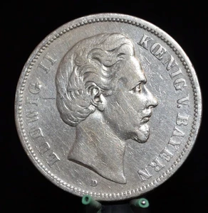 - M.F.B - Dt. Impero - 5 marchi 1875 D. - Baviera Re Ludovico II - 11° - Foto 1 di 4