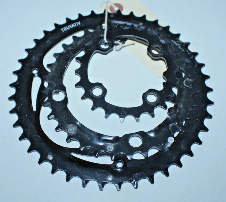 SRAM Truvativ MTB Chain Ring Set or Single Chain Rings Black 42/32/22T BCD104/64 - Image 1 of 4