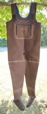 LL Bean Chest Waders Men's MK Neoprene Brown Streamline Waterproof Fly Fishing - Image 1 of 4