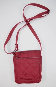 Vera Bradley Mini Hipster Crossbody Purse Burgundy Quilted Canvas - Picture 1 of 13