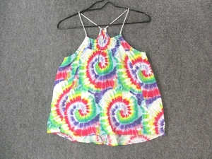 No Boundaries Tank Top Womens Small Tie Dye Sleeveless Spaghetti Strap Flowy Top - Picture 1 of 7