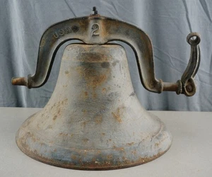 Antike Schule Kirche Bauernhof Nr. 2 Gusseisen Glocke Made in USA 15,5" - Bild 1 von 6