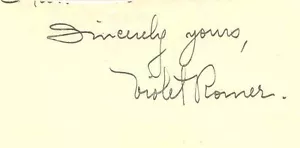 Violet Romer, actriz de Broadway autógrafa firmada a mano - Imagen 1 de 1
