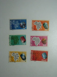 Juego de 6 Estampillas República de Guinea 1972 Guinea Espacio Telecomunicaciones UIT - Imagen 1 de 2
