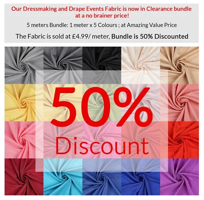 Mixed Jersey Fabric Remnant Bundle for Dressmaking, Sewing & Craft Projects - Image 1 of 4